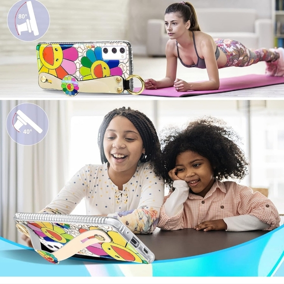 Rainbow Flowers Sunflower with Wrist Strap for Samsung Galaxy S20 FE - Picture 4 of 6